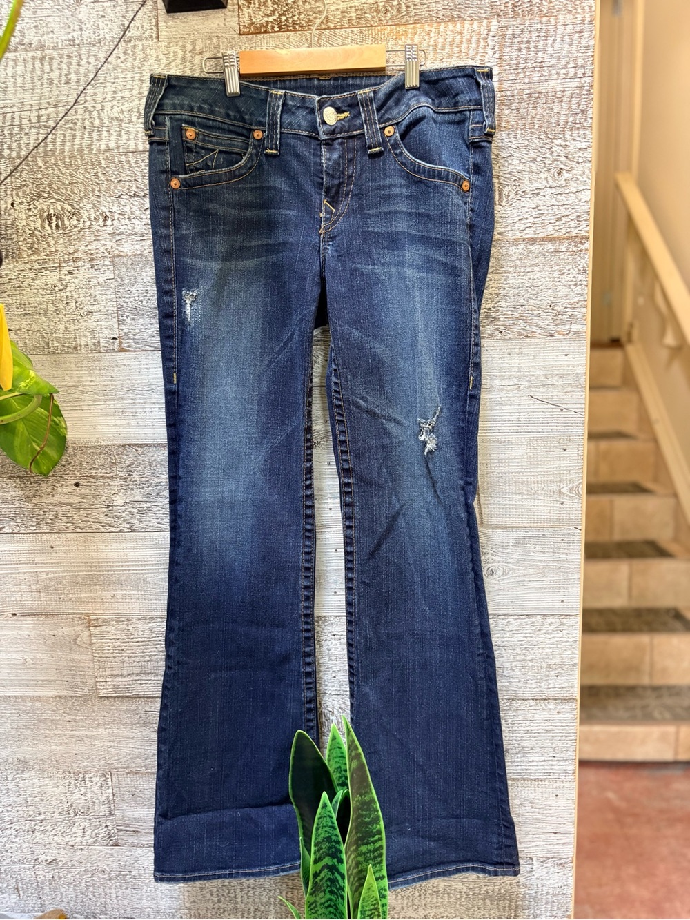 True Religion | "Becky" Y2K Low-Rise Slim Distressed Bootcut Denim Jeans - 32x33